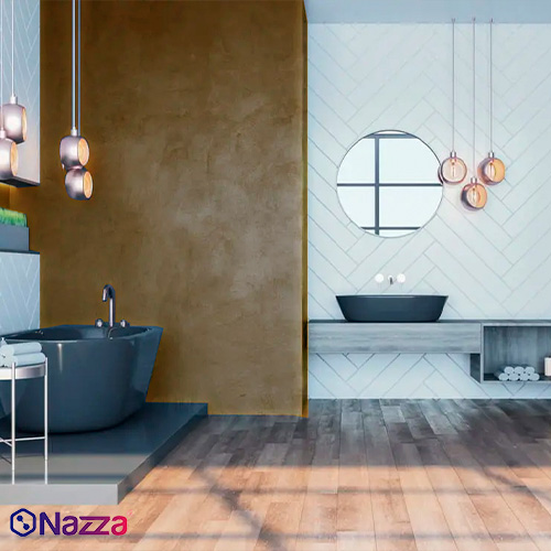 Espacio de baño con microcemento decorativo, acabado continuo y elegante que aporta diseño, modernidad y continuidad visual al ambiente.